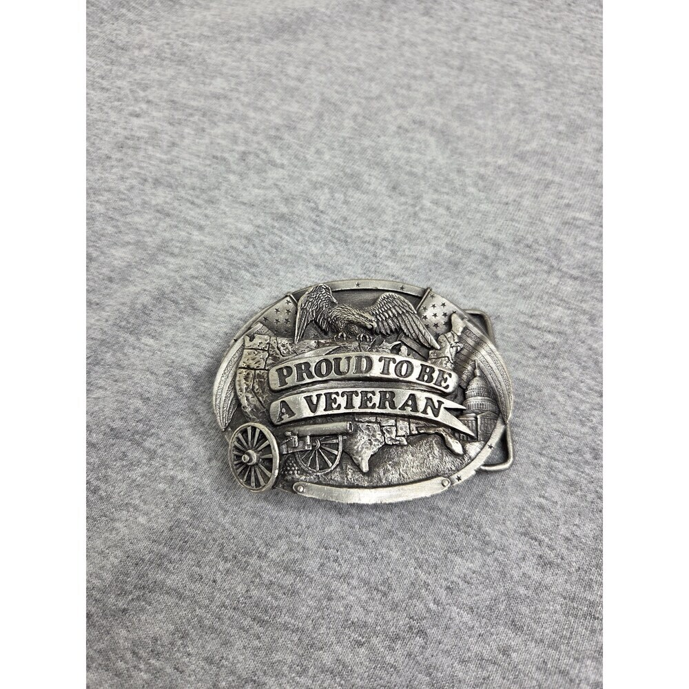 1983 Bergamot Brass Works Proud To Be A Veteran Belt Buckle